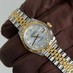 2025 Rolex Lady Datejust 28 Mother of Pearl Diamond Dial / Two Tone Yellow Gold / Jubilee Band / Brand New & Unworn Just Watch It