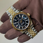 2025 Rolex Skydweller 42 Black Dial / 336933 / Two Tone Yellow Gold / Brand New & Unworn / Box & Papers Just Watch It