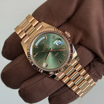 2022 Day Date 40 Olive Dial / 228235 / Rose Gold / Presidential Band / Like New / Box & Papers Just Watch It
