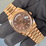 2023 Rolex Day Date 40 Motif Chocolate Dial / 228235 / Rose Gold / Presidential Bracelet / Like New - Just Watch It