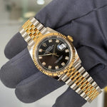 2022 Rolex Datejust 36 Black Diamond Dial / 126233 / Two Tone Yellow Gold / Jubilee Band / Mint Condition - Just Watch It