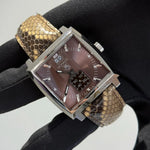 Tag Heuer Monaco Brown Diamond Dial WAW1315 / Snake Skin Leather Band / Steel / Quartz / Watch Only Just Watch It