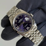 2022 Datejust 36 Purple Aubergine Dial with Diamonds VI and IX / Jubilee Band / Mint Condition Just Watch It