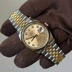 2022 Rolex Datejust 36 Champagne Diamond Dial / 126233 / Two Tone Yellow Gold & Steel / Like New / Box & Papers Just Watch It