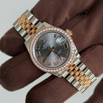 2023 Rolex Datejust 31 Slate Dial / 278381RBR / Factory Diamond Bezel / 31mm / Rose Gold / Mint Condition - Just Watch It