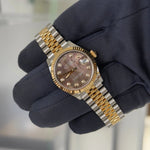 2025 Rolex Datejust 31 Black Mother of Pearl with Diamonds 278273 / Two Tone Yellow Gold / Box & Papers - Justwatchit