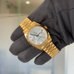 2025 Rolex Day Date 40 Mother of Pearl Baguette Diamond Dial 228238 / Yellow Gold / Brand New & Unworn - Justwatchit
