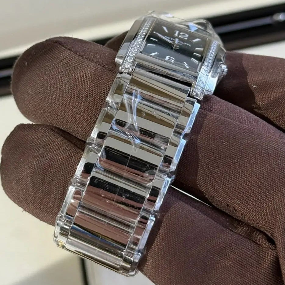 2025 Patek Philippe Twenty~4 Manchette Olive Green Sunburst Diamond Ladies Watch - Just Watch It