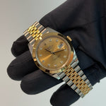 2021 Rolex Datejust 41 Champagne Diamond Dial / Yellow Gold & Steel / Mint Condition / Box & Papers Just Watch It