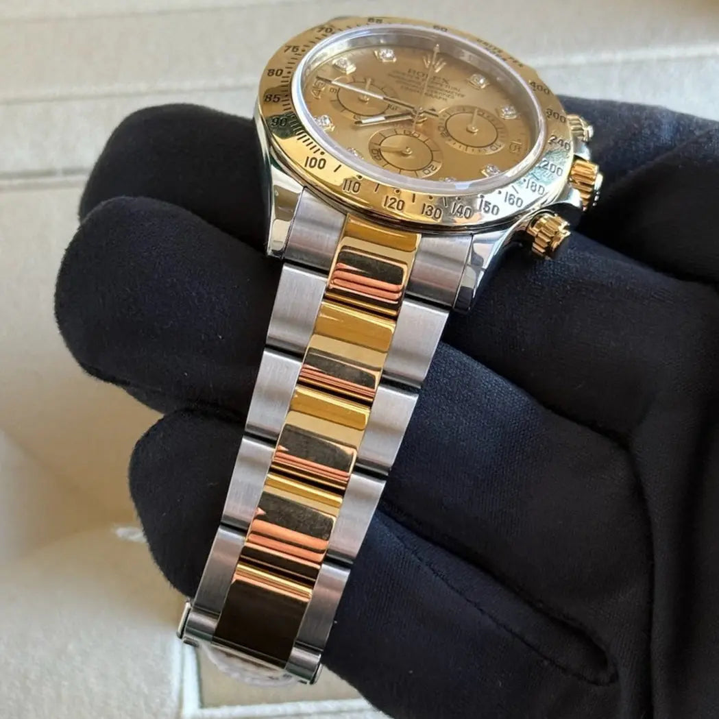 2014 Rolex Cosmograph Daytona Champagne Diamond Dial / 116503 / Two Tone Yellow Gold / 40mm / Box & Papers Just Watch It