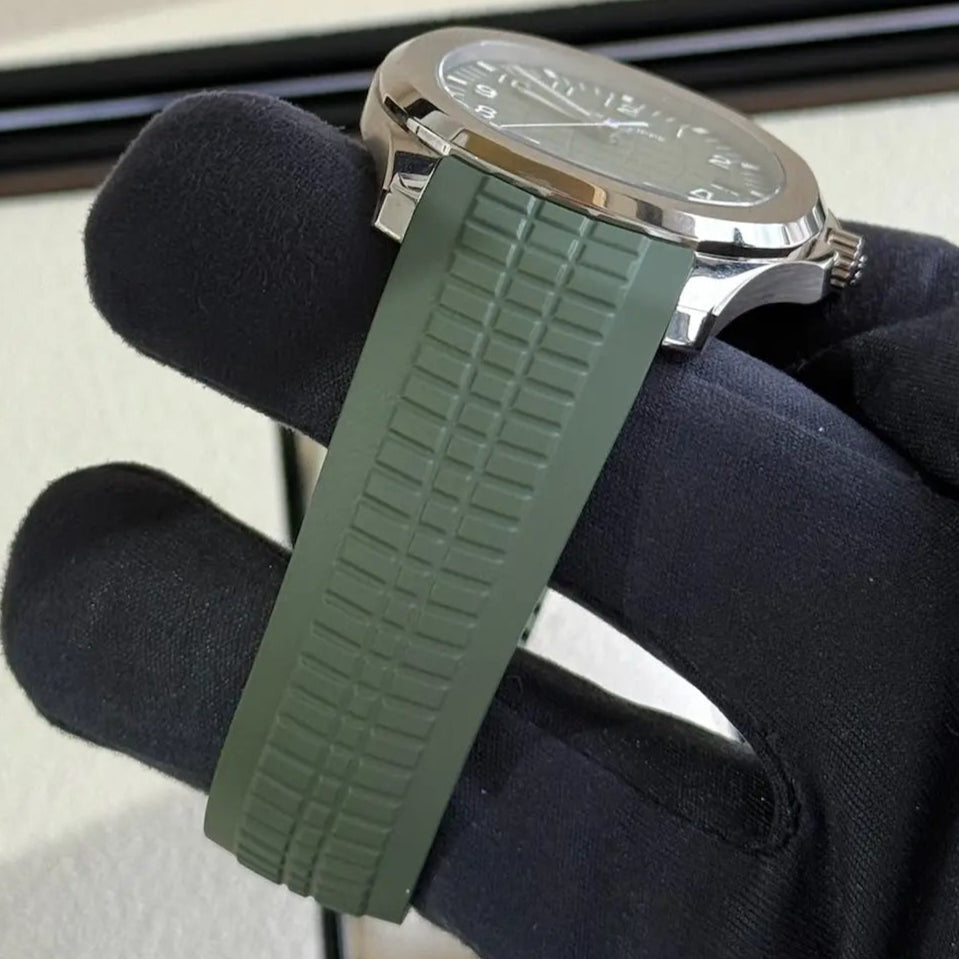 2025 Patek Philippe Aquanaut Green / 5168G-010 / White Gold on Green Rubber Strap / 42.2 mm / Brand New & Unworn - Just Watch It