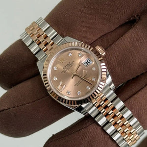 2024 Rolex Lady Datejust 28 Pink Diamond IX Dial / 279171 / 28mm / Rose Gold & Steel / Like New