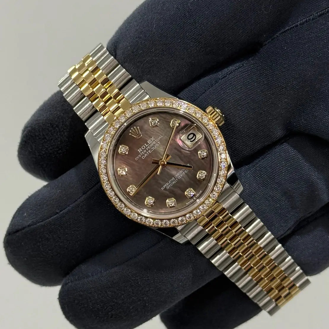2025 Rolex Datejust 31 Mother of Pearl Diamond Dial / 278383RBR / Factory Diamond Bezel / Two Tone Yellow Gold / Brand New & Unworn / Box & Papers Just Watch It