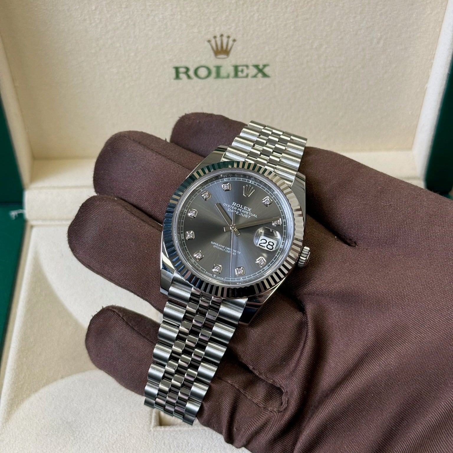 2025 Rolex Datejust 41 Slate Diamond Dial / 126334 / Steel / Brand New & Unworn / Box & Papers Just Watch It