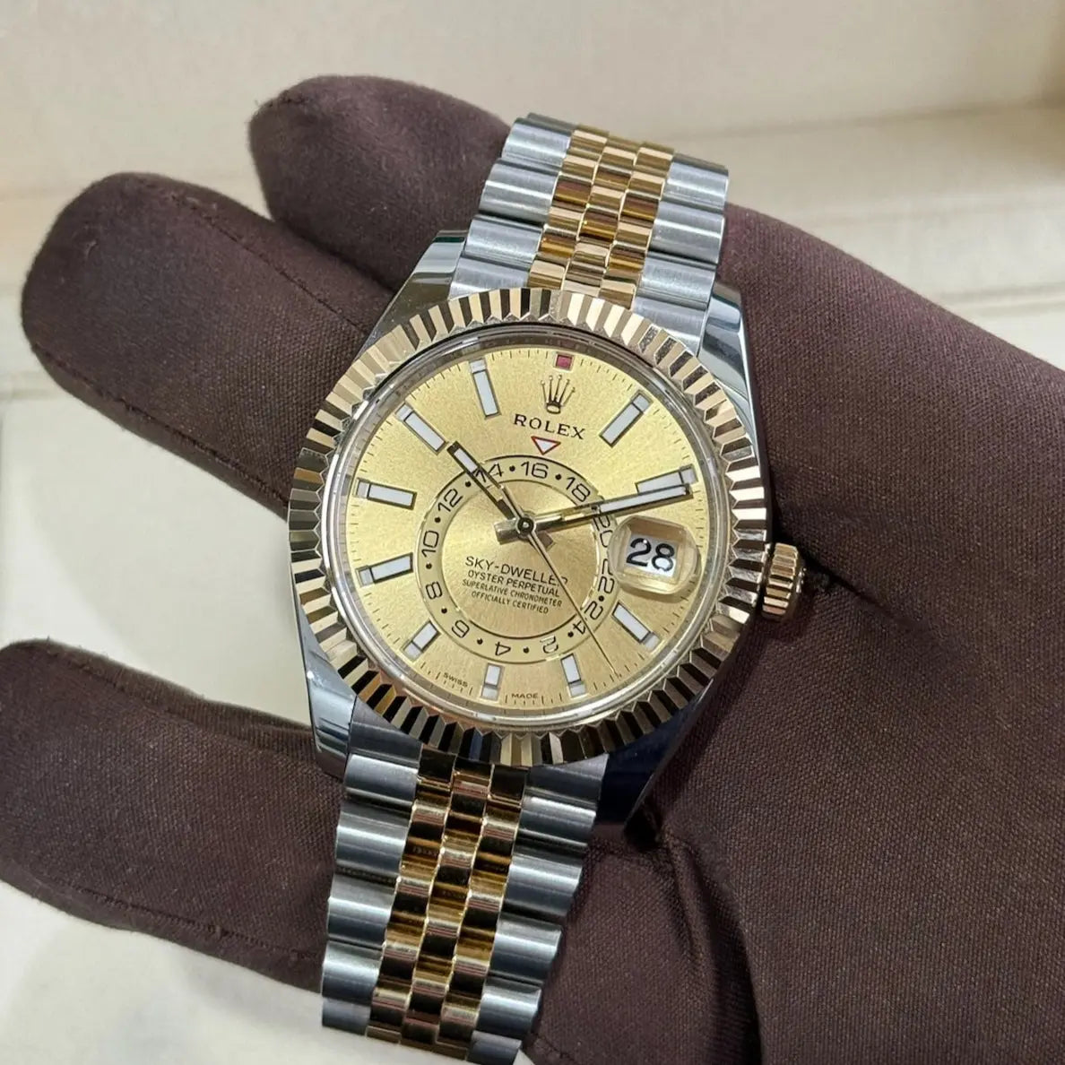 2023 Rolex Sky-Dweller Champagne Dial / 326933 / Two Tone Yellow Gold / Mint Condition / Box & Papers Just Watch It