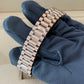 2023 Rolex Day Date 36 Diamond Bezel Brown Baguette Diamond Dial 128345RBR / Rose Gold / Like New / Box & Papers Just Watch It