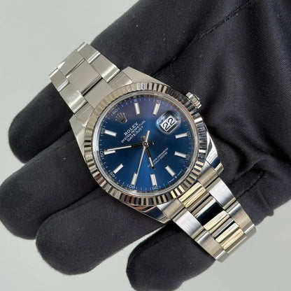 2021 Datejust 41 Blue Dial / 126334 / Steel / Oyster Band / Like New / Box & Papers Just Watch It