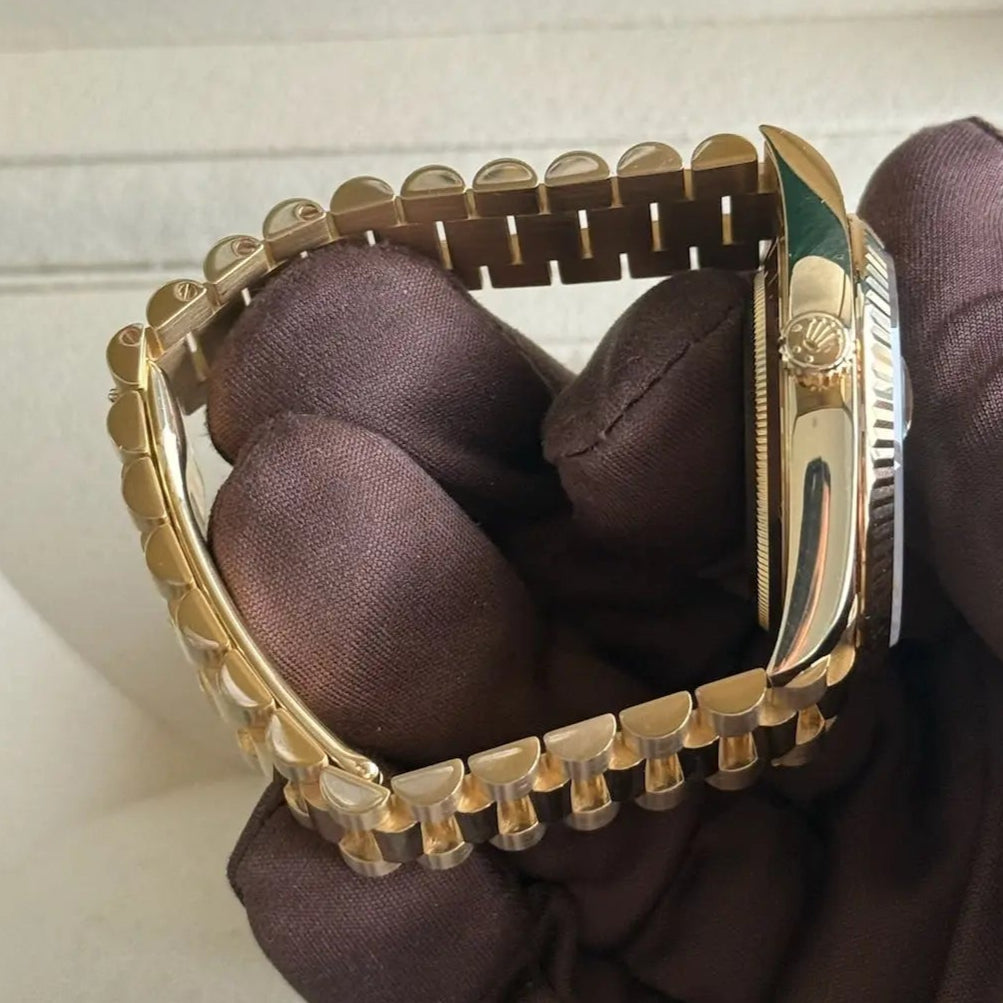 2023 Rolex Day Date 40 'Money Green' Dial / 228238 / Yellow Gold / Presidential Band / Like New - Just Watch It