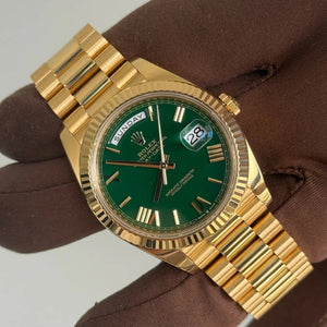 2023 Rolex Day Date 40 'Money Green' Dial / 228238 / Yellow Gold / Presidential Band / Like New