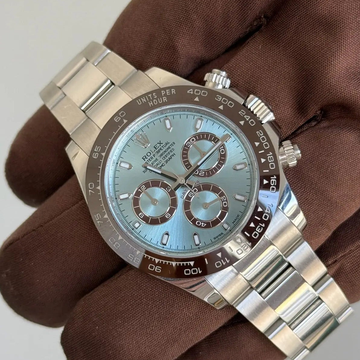 2023 Rolex Daytona Cosmograph 'Platona' Ice Blue Dial / 116506 / Platinum / Like New