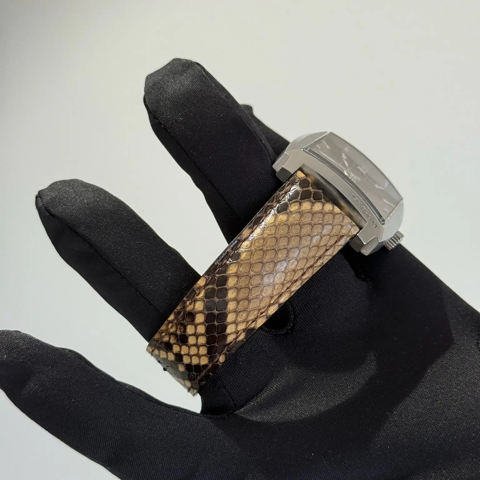 Tag Heuer Monaco Brown Diamond Dial WAW1315 / Snake Skin Leather Band / Steel / Quartz  / Watch Only Just Watch It