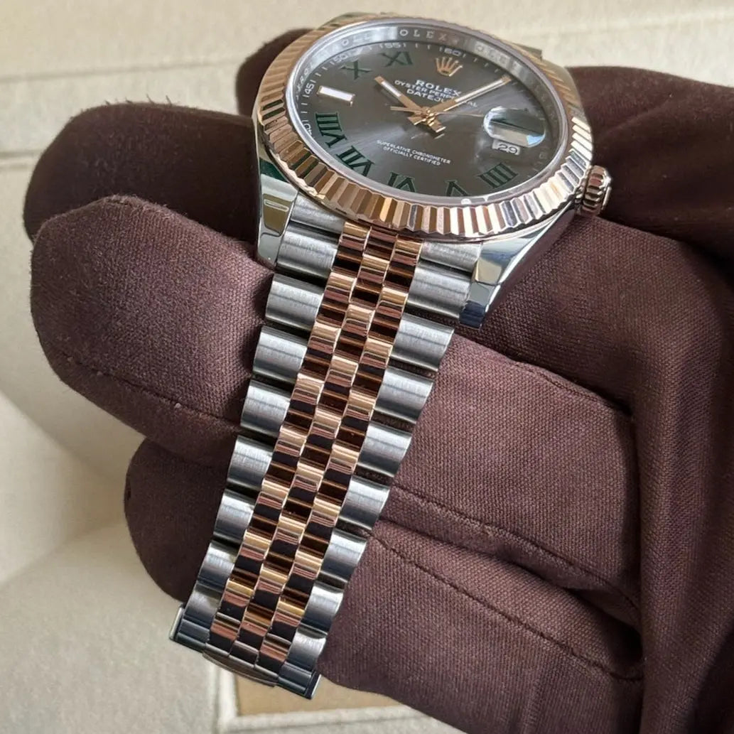 2024 Rolex Datejust 41 Wimbledon Dial / 126331 / Two Tone Rose Gold / Jubilee Band / 41mm / Like New / Box & Papers Just Watch It