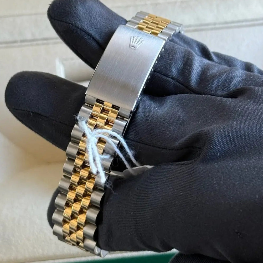 1996 Rolex Datejust 36 Blue Vignette Diamond Dial / 16233 / Two Tone Yellow Gold / Jubilee Band / Box & Papers Just Watch It
