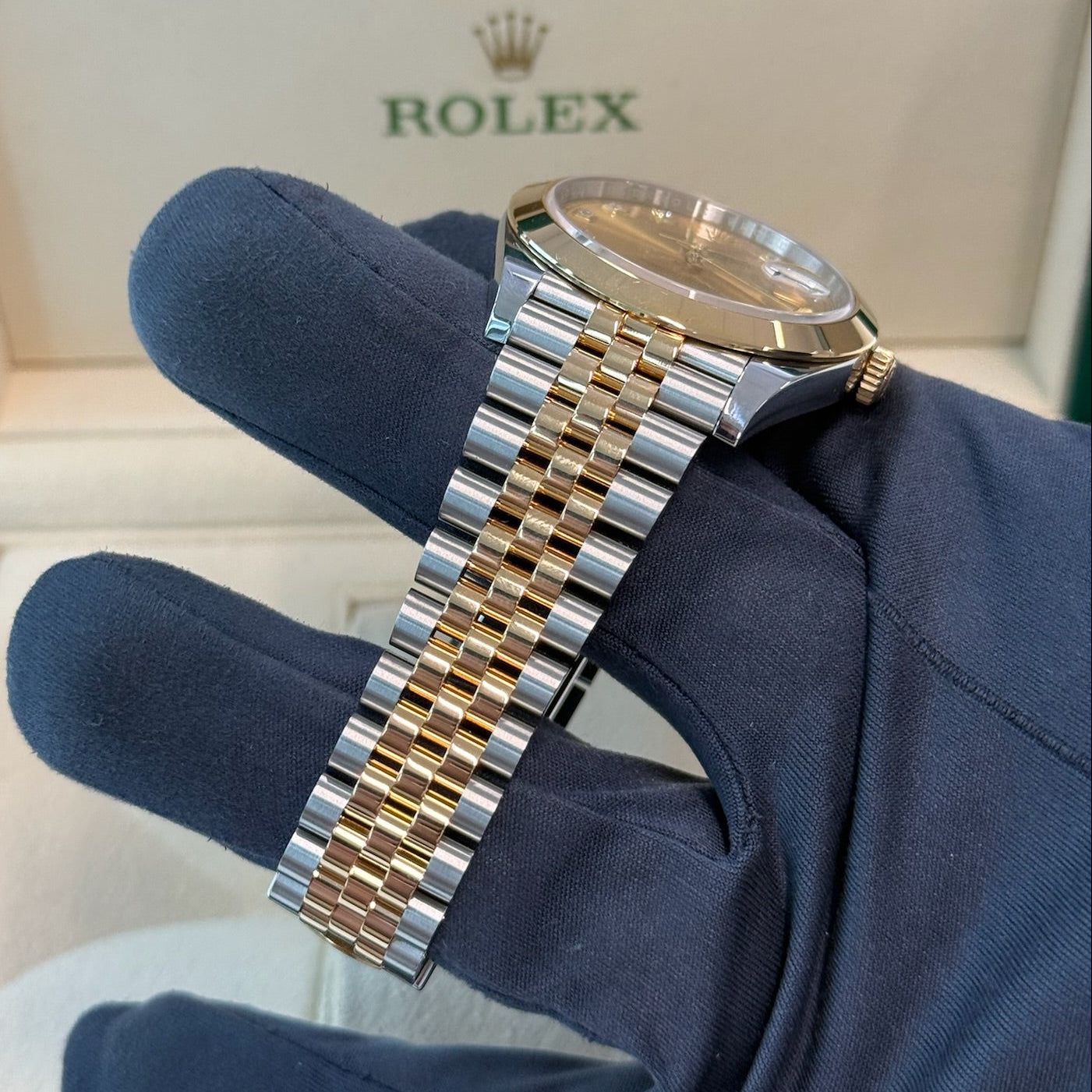 2021 Rolex Datejust 41 Champagne Diamond Dial / Yellow Gold & Steel / Mint Condition / Box & Papers Just Watch It