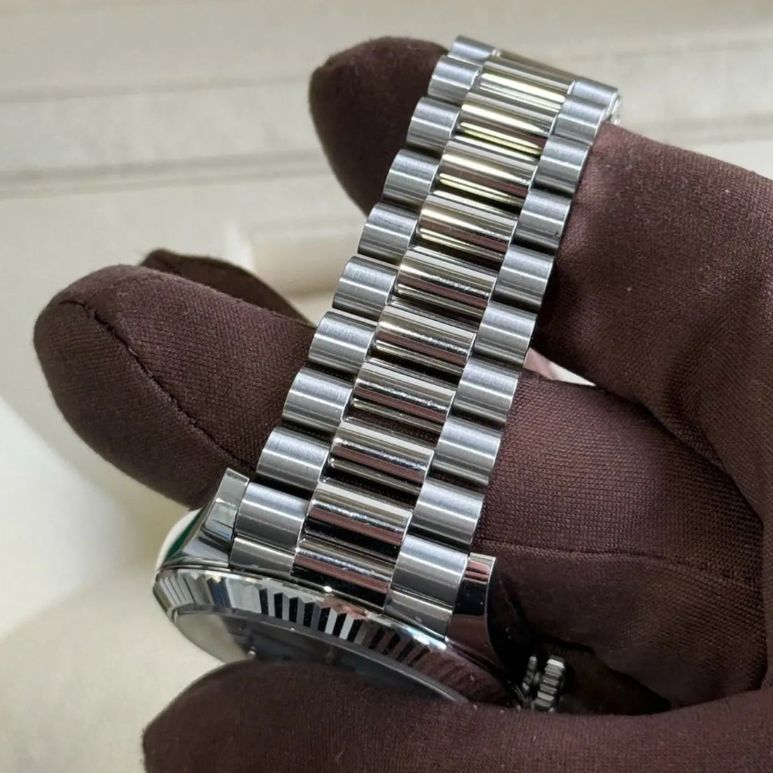 2024 Rolex Day-Date 40 Platinum Ice Blue Diamond Baguette Dial / 228236 / 40mm / Like New Just Watch It