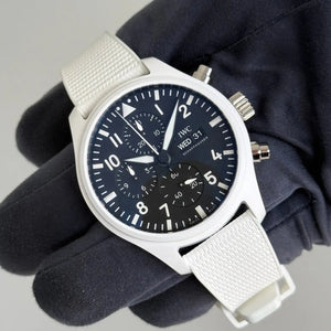 2025 IWC Pilot Chronograph Top Gun “Lake Tahoe” Ceramic Bezel & Case Black Dial / IW389105 / 44.5mm / Like New