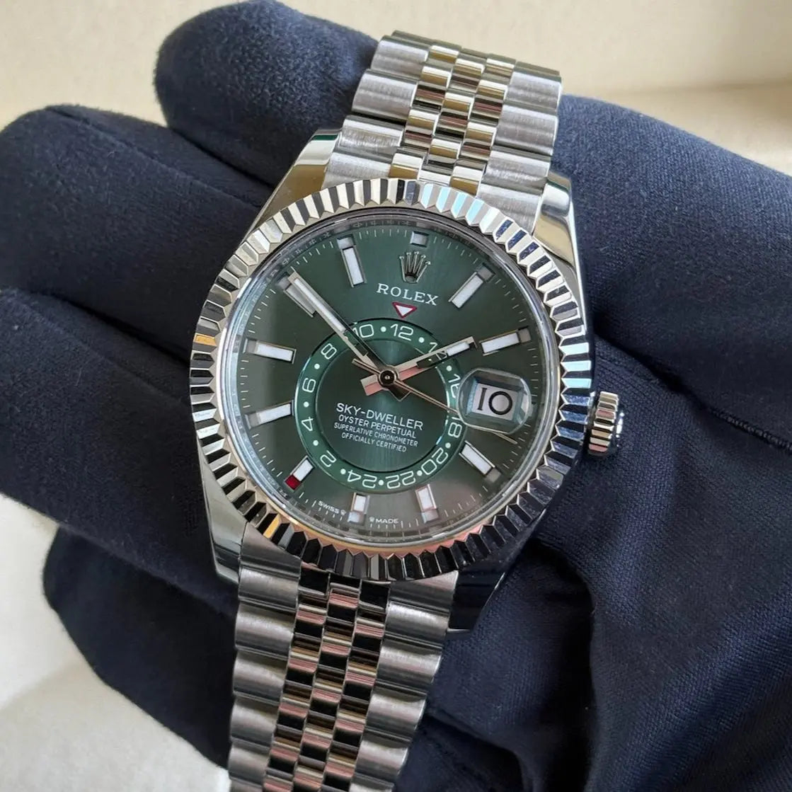 2024 Rolex Skydweller 42 Mint Green Dial / 336934 / Steel / Jubilee Band / Like New / Box & Papers Just Watch It