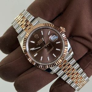 2025 Rolex Datejust 41 Chocolate Dial / 126331 / Two Tone Rose Gold / Jubilee Band / Brand New & Unworn - Just Watch It