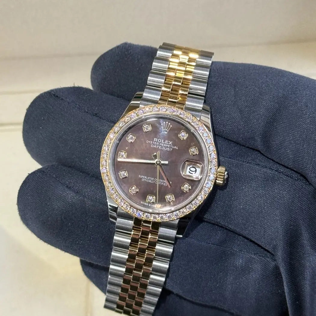 2025 Rolex Datejust 31 Mother of Pearl Diamond Dial / 278383RBR / Factory Diamond Bezel / Two Tone Yellow Gold / Brand New & Unworn / Box & Papers Just Watch It