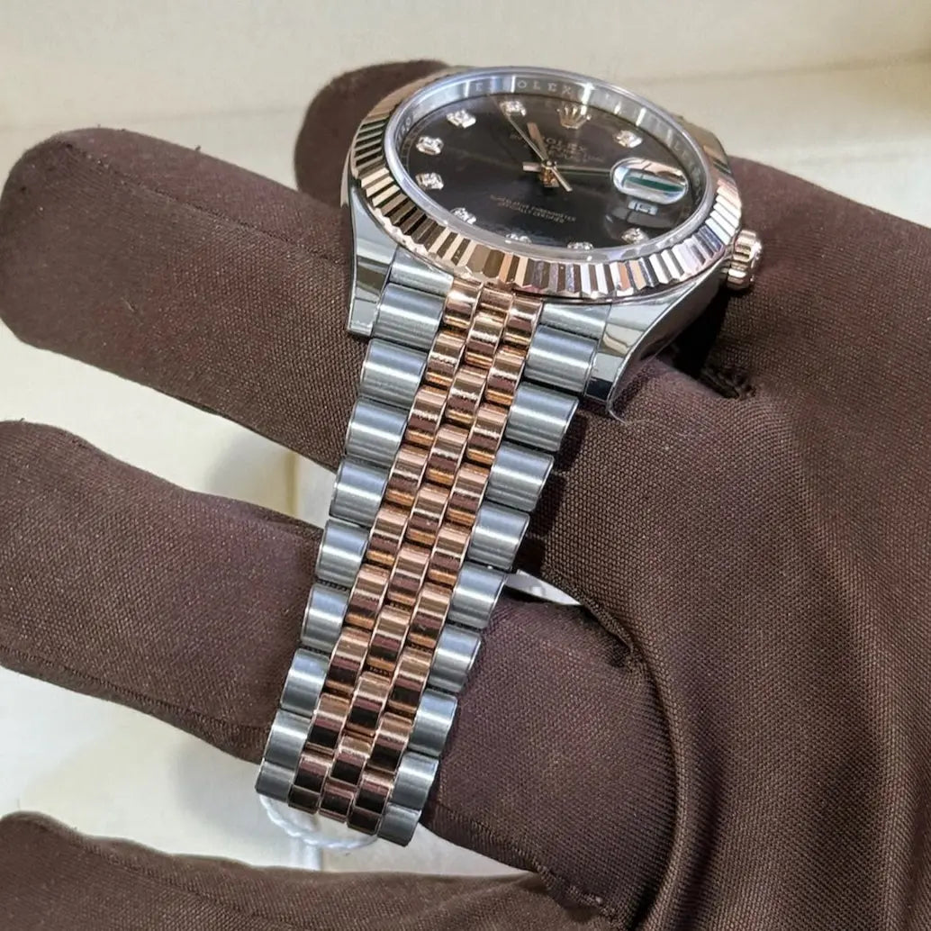 2025 Rolex Datejust 41 Chocolate Diamond Dial / 126331 / Two Tone Rose Gold / Brand New & Unworn / Box & Papers Just Watch It