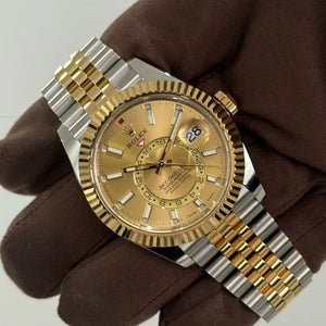 2023 Rolex Sky-Dweller Champagne Dial / 326933 / Two Tone Yellow Gold / Mint Condition / Box & Papers Just Watch It