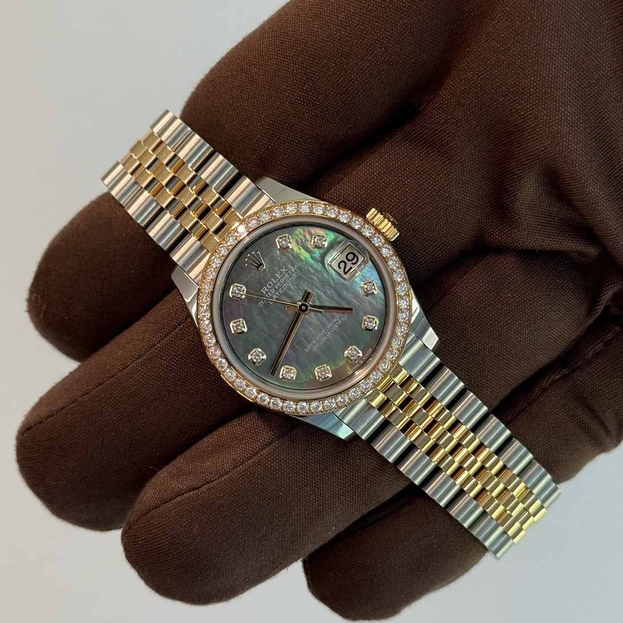 2025 Rolex Datejust 31 Black Mother of Pearl Diamond Dial 278273 / Yellow Gold & Steel / Brand New & Unworn / Box & Papers Just Watch It
