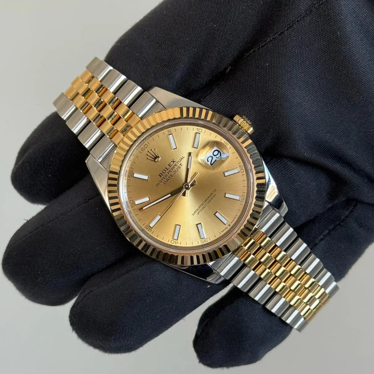 2025 Rolex Datejust 41 Champagne Index Dial / 126334 / Two Tone Yellow Gold / Jubilee Band / 41mm / Box & Papers Just Watch It