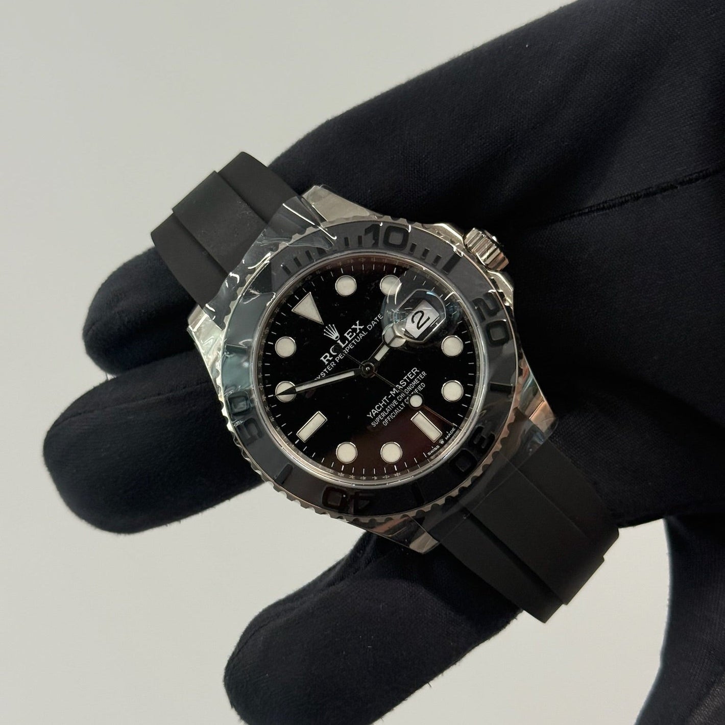 2020 Yachtmaster 42 Black Dial / White Gold / Mint Condition / Box & Papers Just Watch It