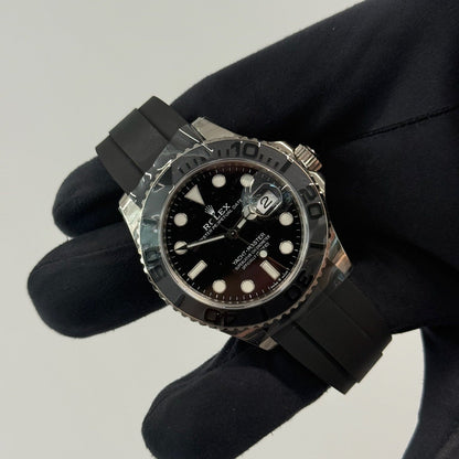 2020 Yachtmaster 42 Black Dial / White Gold / Mint Condition / Box & Papers Just Watch It
