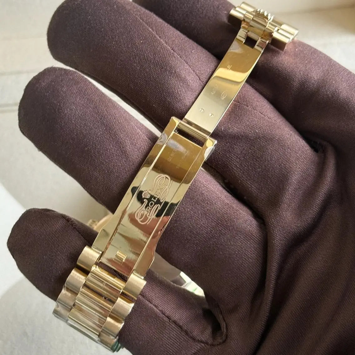 2025 Rolex Day Date 40 Ombré Green Dial / 228238 / Yellow Gold / Presidential Bracelet / Brand New & Unworn Just Watch It