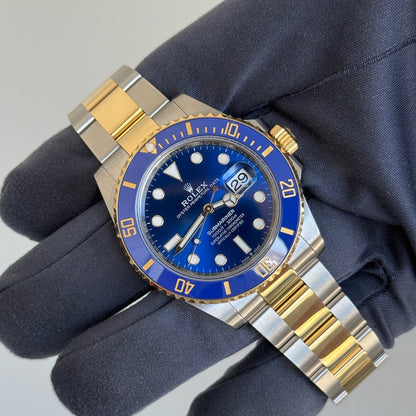 2023 Rolex Submariner Date Bluesy / 126613LB / Yellow Gold & Steel / Mint Condition