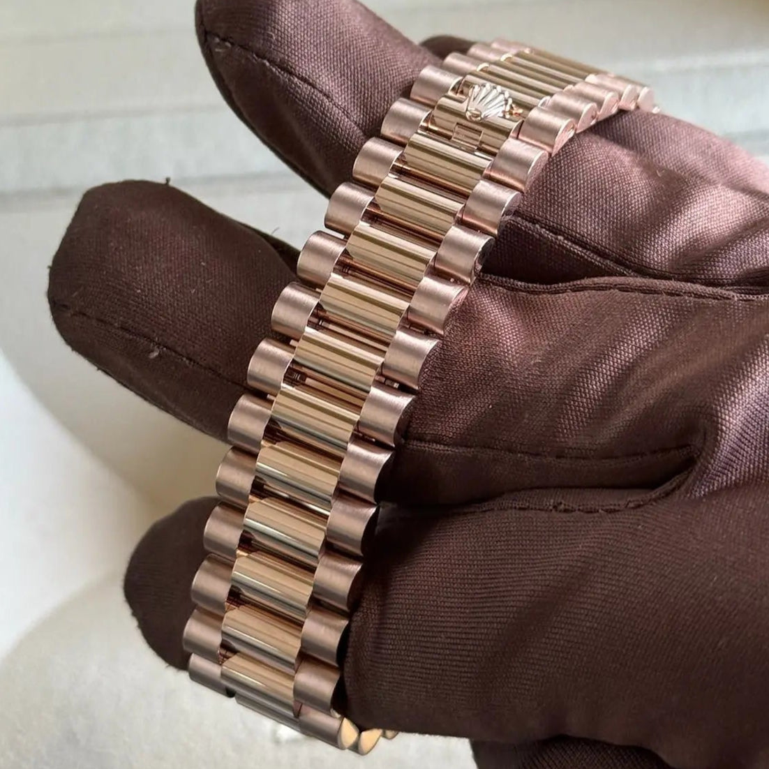 2025 Rolex Day-Date 40 Olive Roman Dial / 228235 / 40mm / Rose Gold / Brand New & Unworn Just Watch It