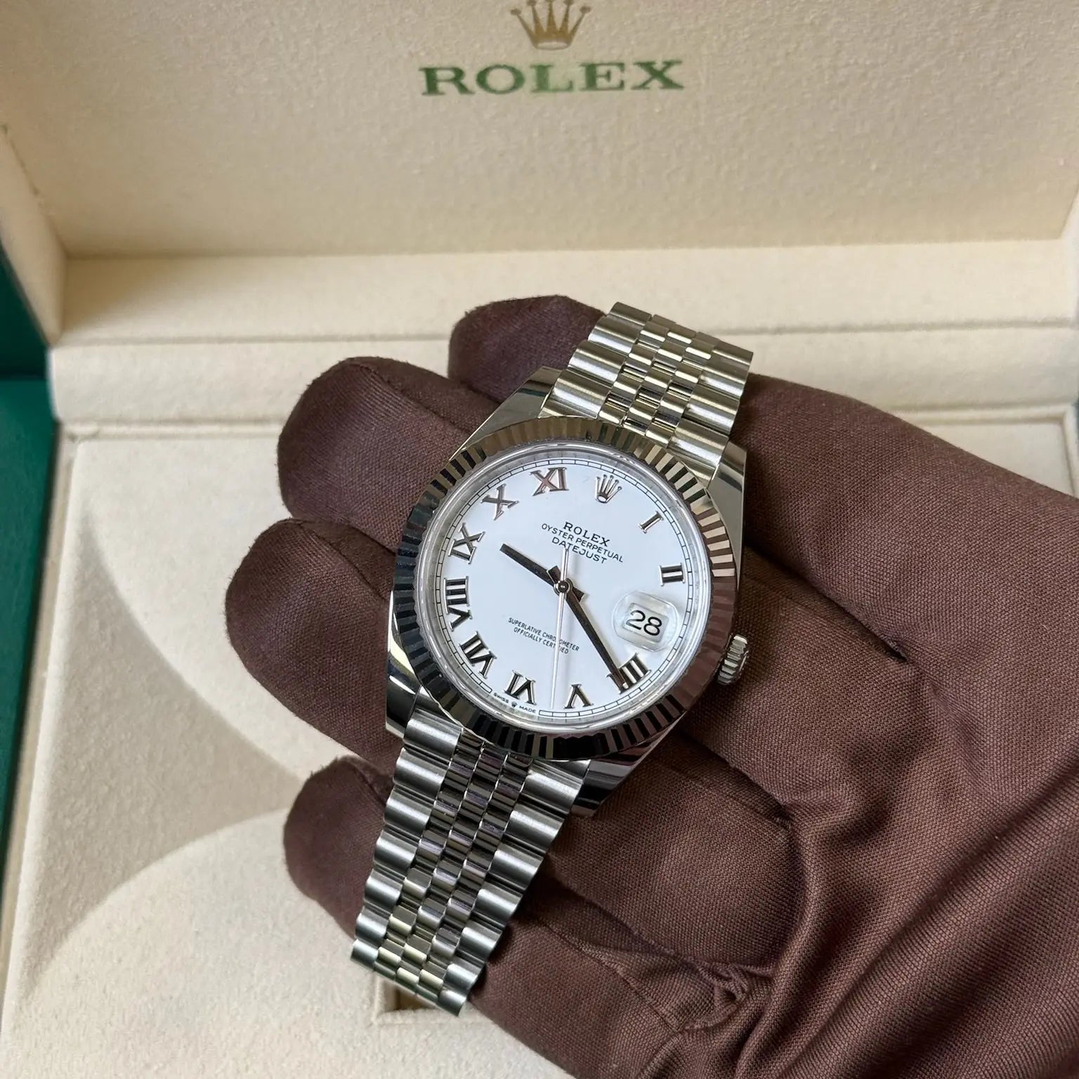 2025 Rolex Datejust 41 White Dial with Roman Numerals / 126334 / Steel / Brand New & Unworn / Box & Papers Just Watch It