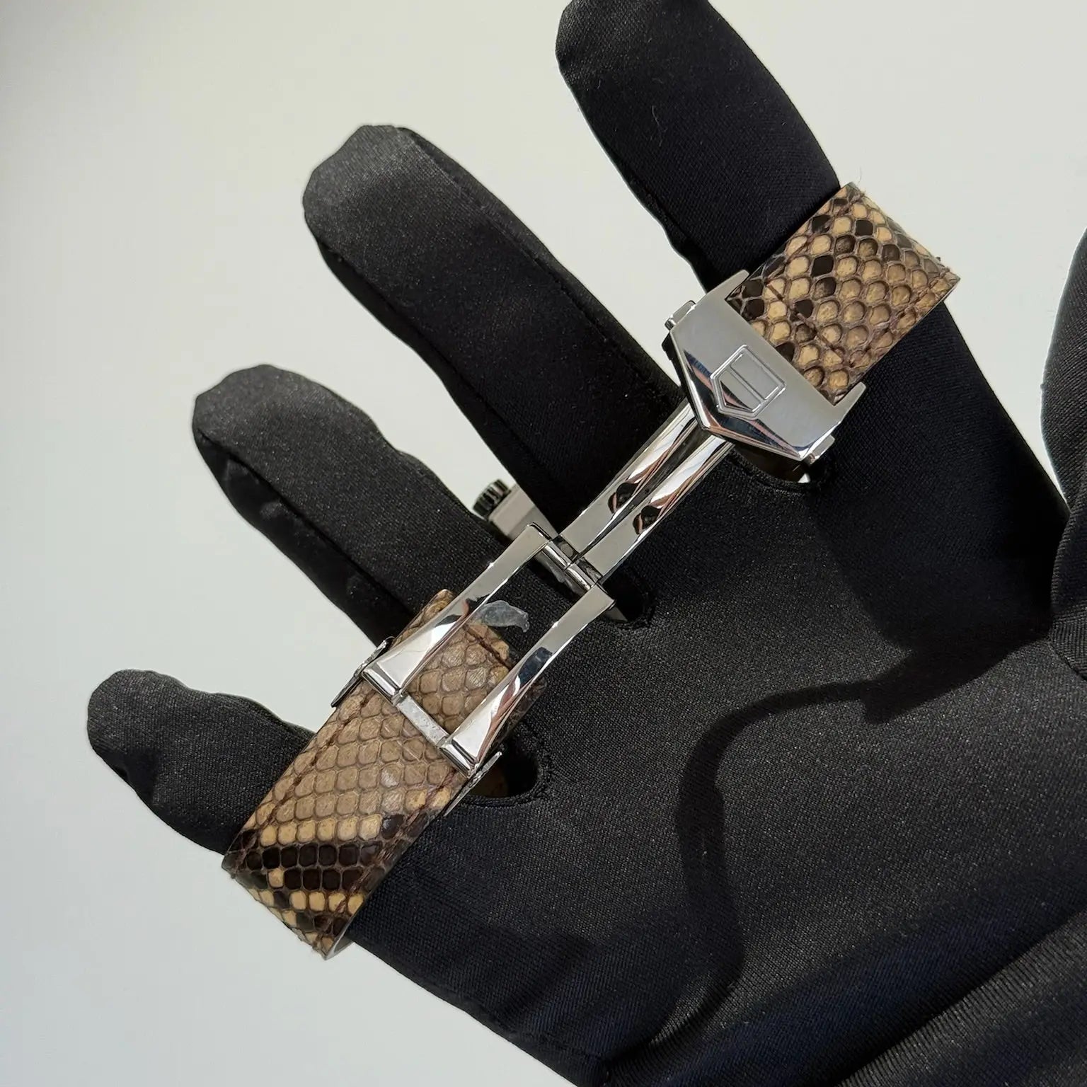 Tag Heuer Monaco Brown Diamond Dial WAW1315 / Snake Skin Leather Band / Steel / Quartz  / Watch Only Just Watch It