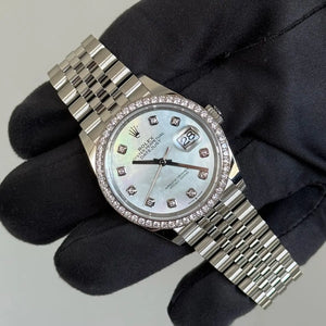 2025 Datejust 36 Mother of Pearl Diamond Dial / Factory Diamond Bezel / Steel / Brand New & Unworn / Box & Papers Just Watch It