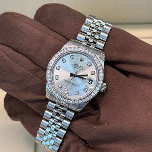 2019 Rolex Datejust 31 Silver Diamond Dial 178384 / Factory Diamond Dial / Recently Serviced by Rolex 2025 / Like New / Box & Papers Just Watch It