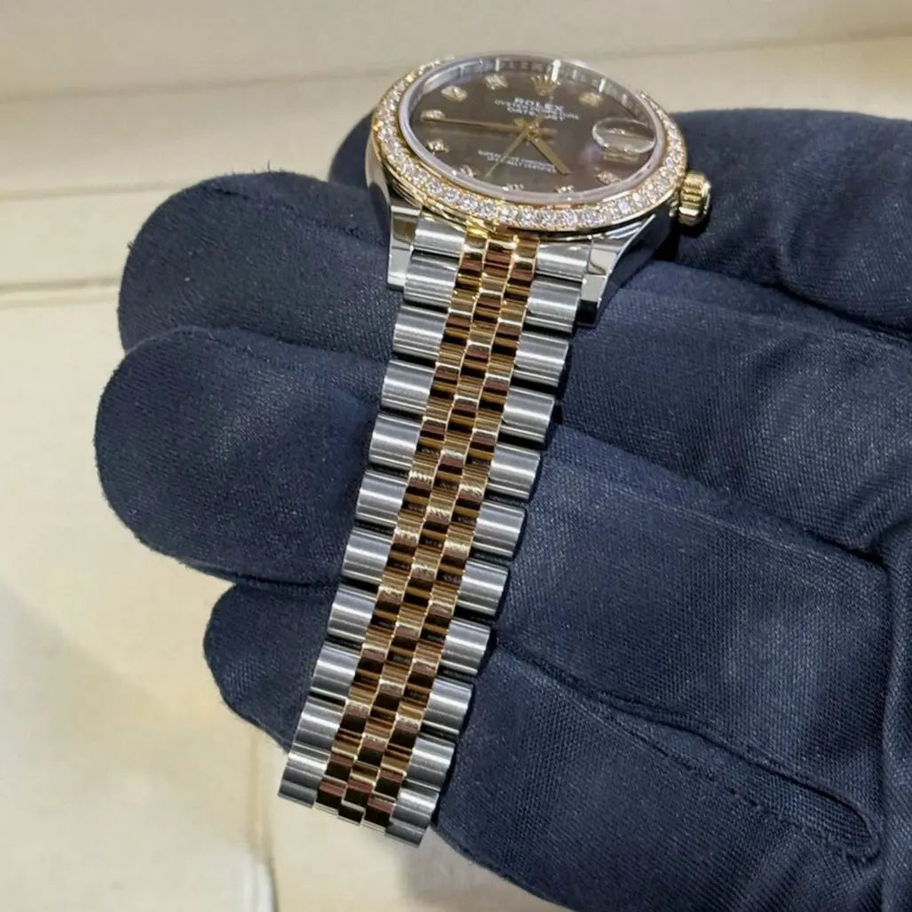 2025 Rolex Datejust 31 Mother of Pearl Diamond Dial / 278383RBR / Factory Diamond Bezel / Two Tone Yellow Gold / Brand New & Unworn / Box & Papers Just Watch It