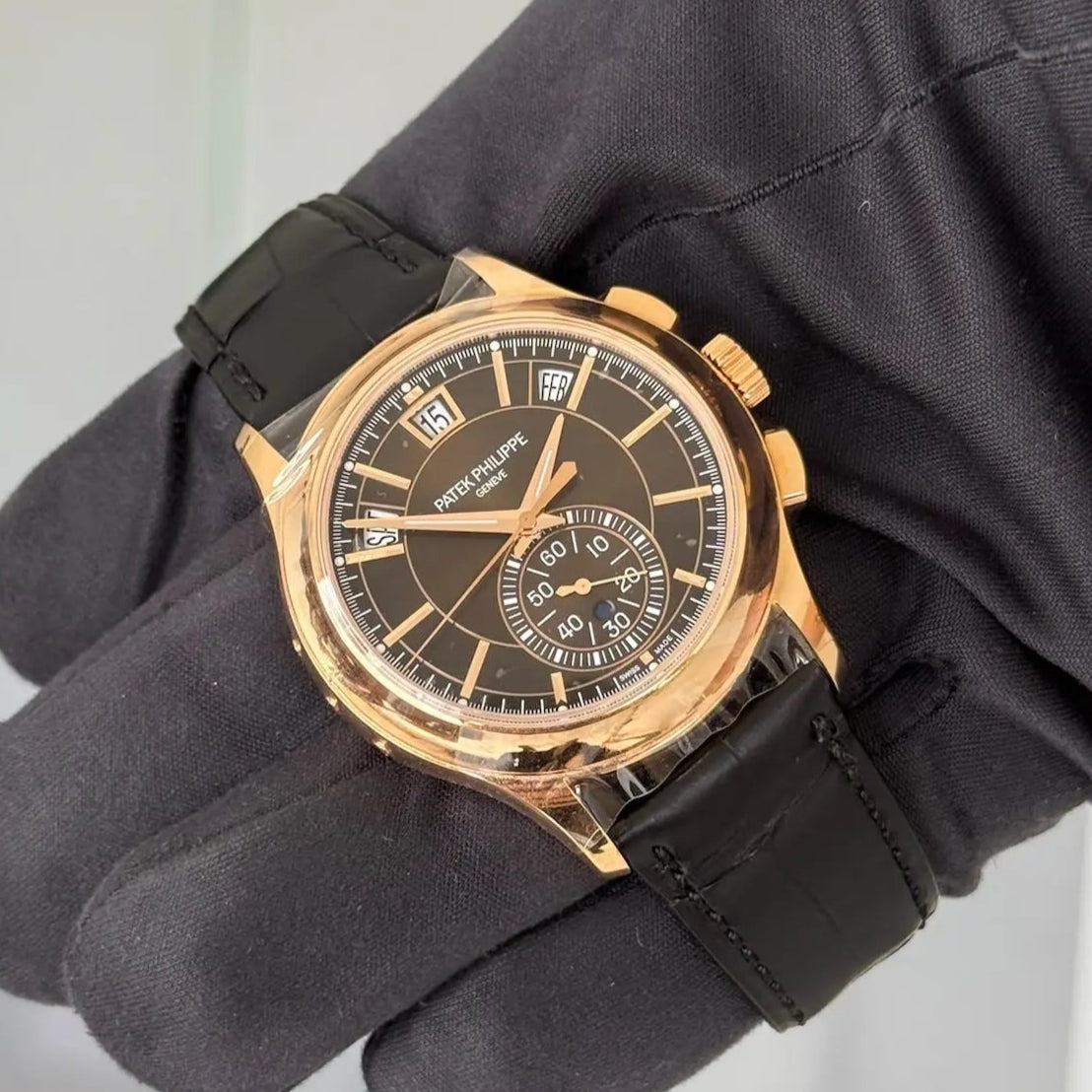 2023 Patek Philippe Annual Calendar Chronograph Brown Dial / 5905R-001 / Rose Gold with Leather Strap / Like New - Just Watch It