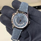 2025 PP5330G-001 World Time Date Blue Dial / White Gold / 40mm / Hand-Stitched Calf Skin Denim Pattern Strap / Brand New & Unworn Just Watch It