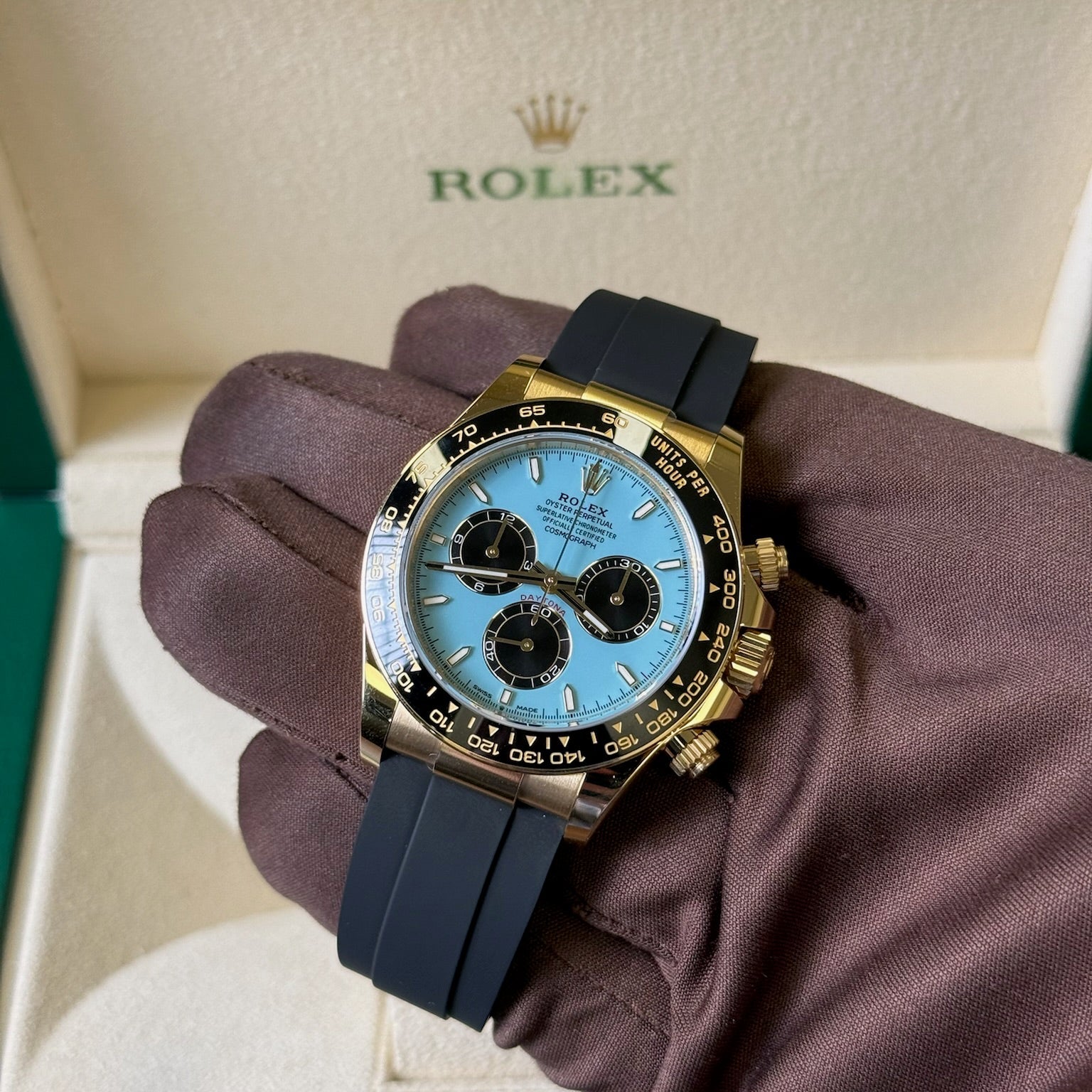 2025 Rolex Daytona Cosmograph 'Tiffany Blue' Dial / 126518LN / Yellow Gold / Brand New & Unworn / Box & Papers Just Watch It